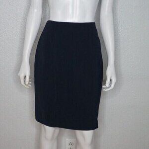 Dark Blue Knee Length Skirt Business Casual Office Classic Size 8